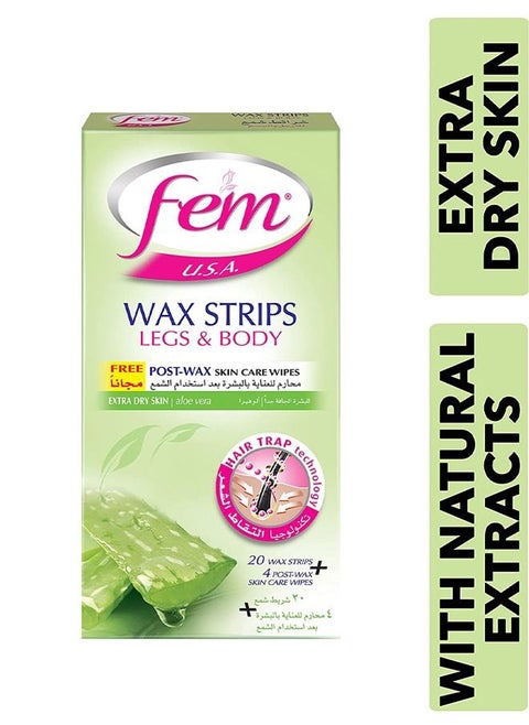 FEM USA Body Hair Removal Wax For Extra Dry Skin | Enriched With Aloe Vera Extracts - 450g