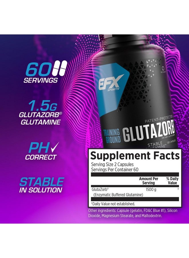 EFX Sports Training Ground Glutazorb Caps | Highly Concentrated, pH Correct Glutamine Pill Supplement | Digestion & Immune Support | 60 Servings, 120 Capsules - Image 2