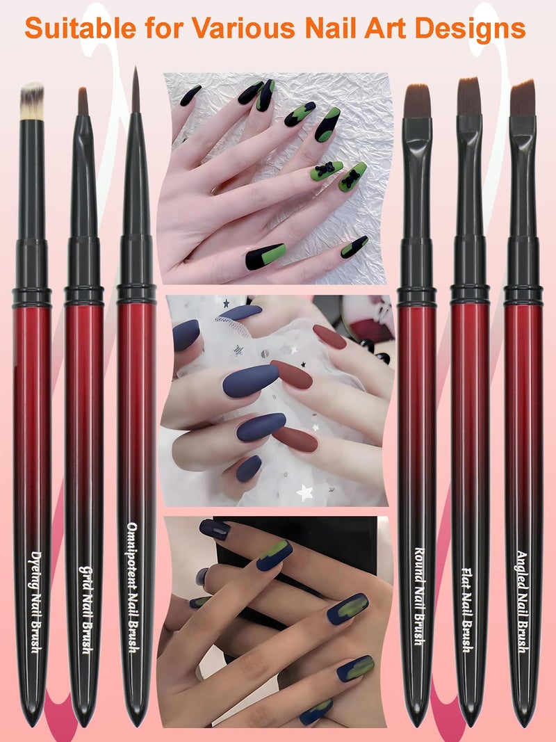 MYR 6Pcs Metal Nail Art Brushes and 2Pcs Nano Nail Files are suitable for Drawing Thick Lines, Painting Petals, Applying Phototherapy Gel, Halo Dyeing and other Personalized Nail Enhancement Designs - Image 5