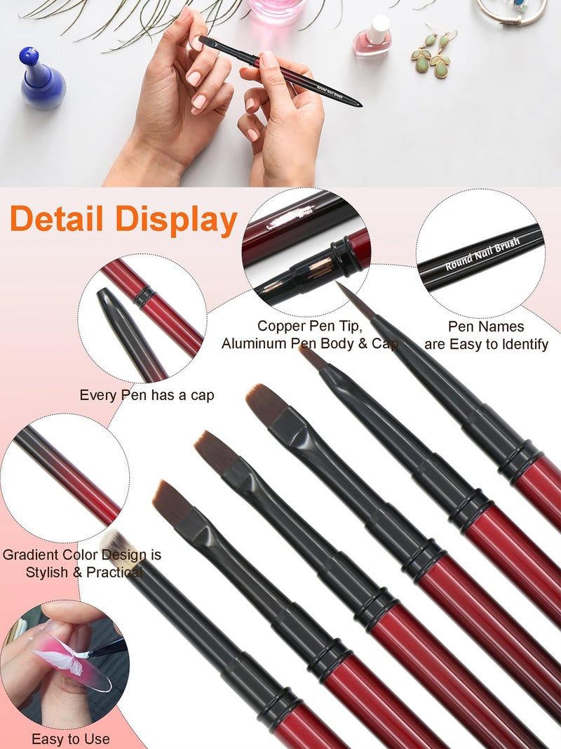 MYR 6Pcs Metal Nail Art Brushes and 2Pcs Nano Nail Files are suitable for Drawing Thick Lines, Painting Petals, Applying Phototherapy Gel, Halo Dyeing and other Personalized Nail Enhancement Designs - Image 4
