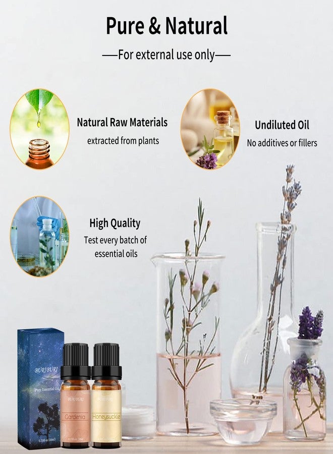 BURIBURI Honeysuckle and Gardenia Essential Oil Set, 100% Pure, Undiluted, Natural Essential Oils Gift Set for Diffuser, Massage - Image 4