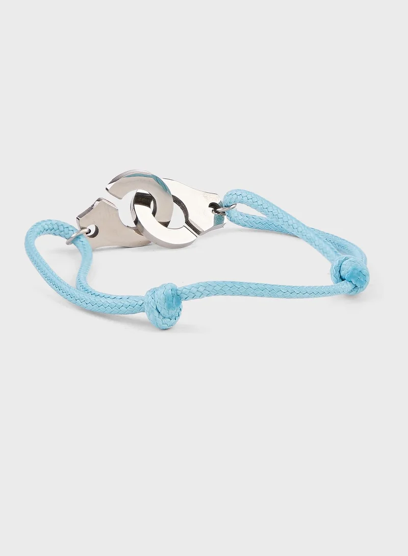 Seventy Five Metal Clasp Cord Bracelet