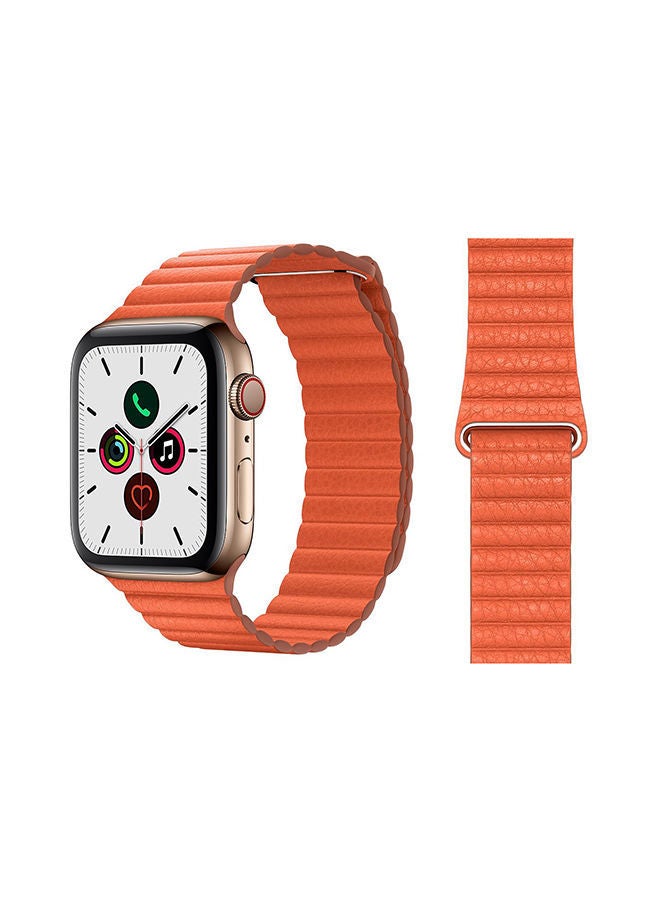NIBEMINENT Stylish Band For Apple Watch Series 5/4/3/2/1 Orange  - Image 2