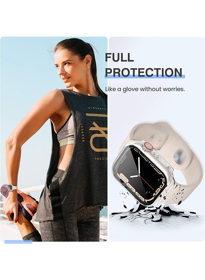 إكس ليفيل 2 قطعة غطاء حماية مع واقي شاشة لساعة Apple Watch Series 9 8 7 41 مم - Image 3