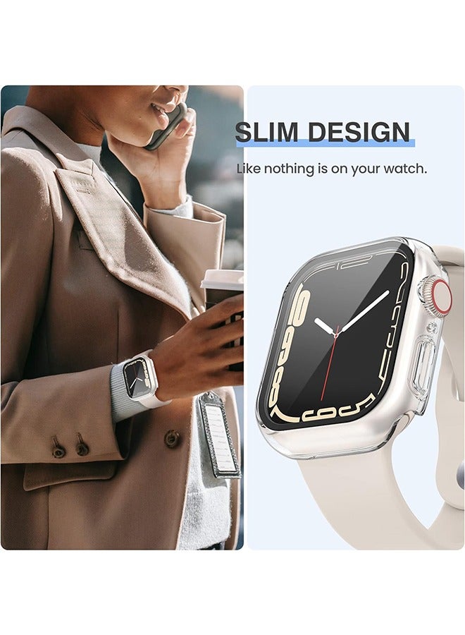 إكس ليفيل 2 قطعة غطاء حماية مع واقي شاشة لساعة Apple Watch Series 9 8 7 41 مم - Image 4