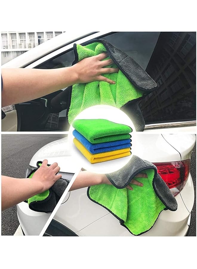 شواي مناديل تنظيف السيارات من الألياف الدقيقة، خالية من الوبر، طبقتين أو غسيل تلميع - 30 × 30 سم - عبوة من 3 قطع - Image 2