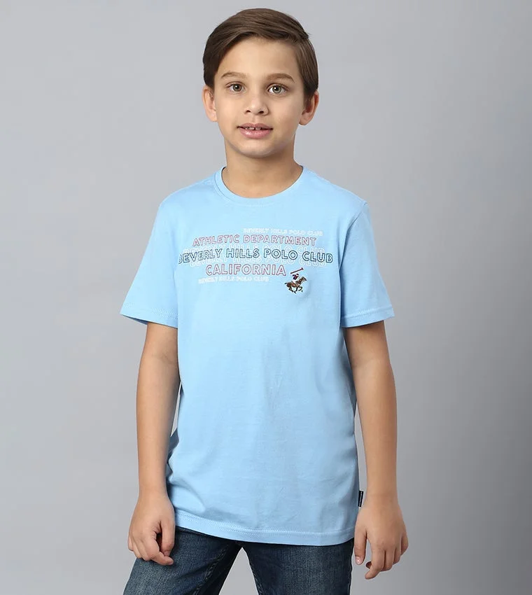 Boys Typography Printed Cotton T-shirt