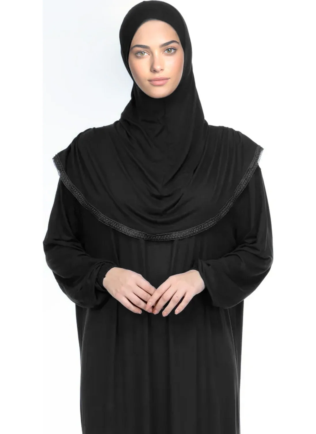 Sonbahar Moda Autumn Fashion Cotton Hijab Prayer Dress Lace One Piece