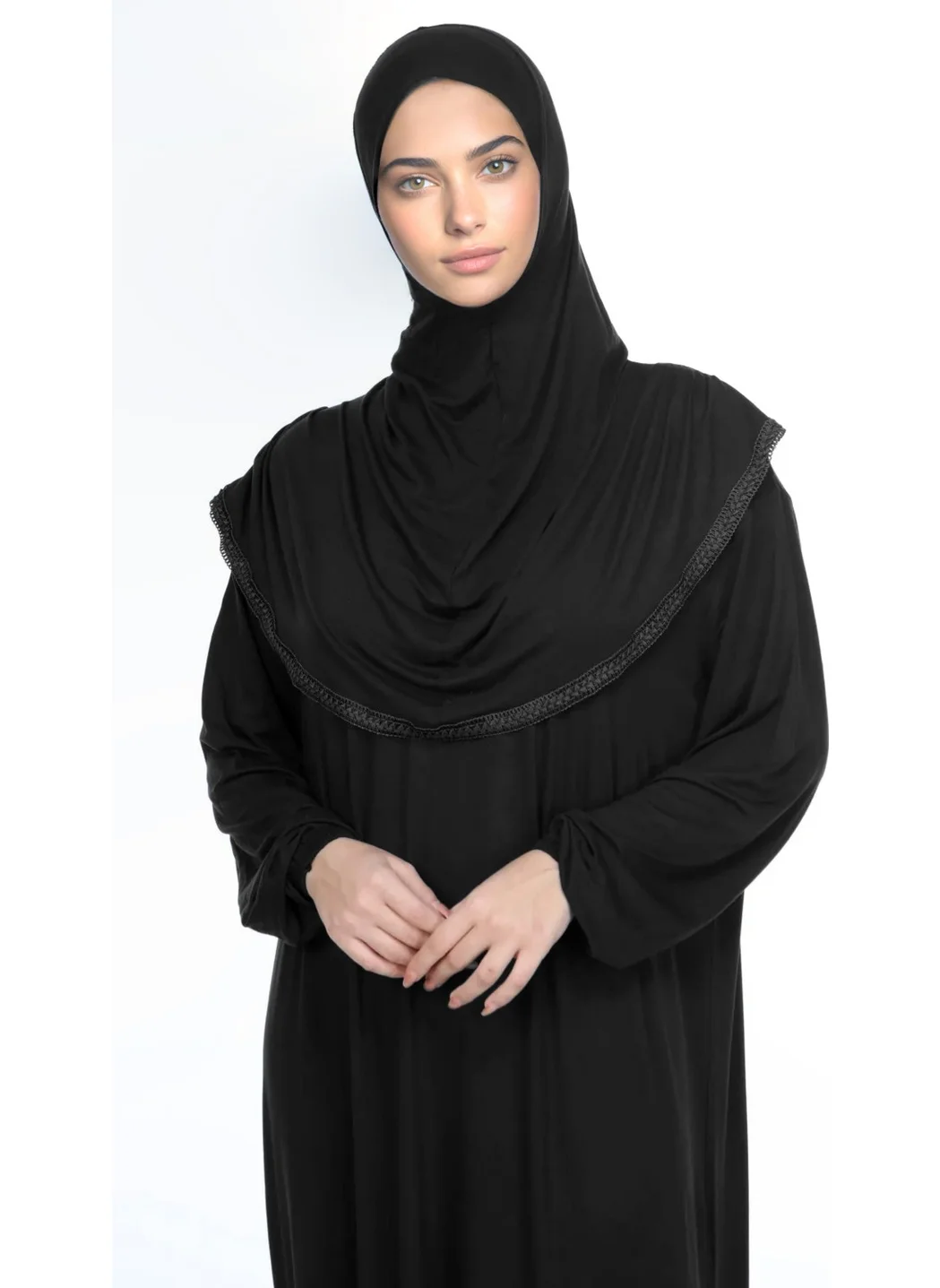 Sonbahar Moda Autumn Fashion Cotton Hijab Prayer Dress Lace One Piece