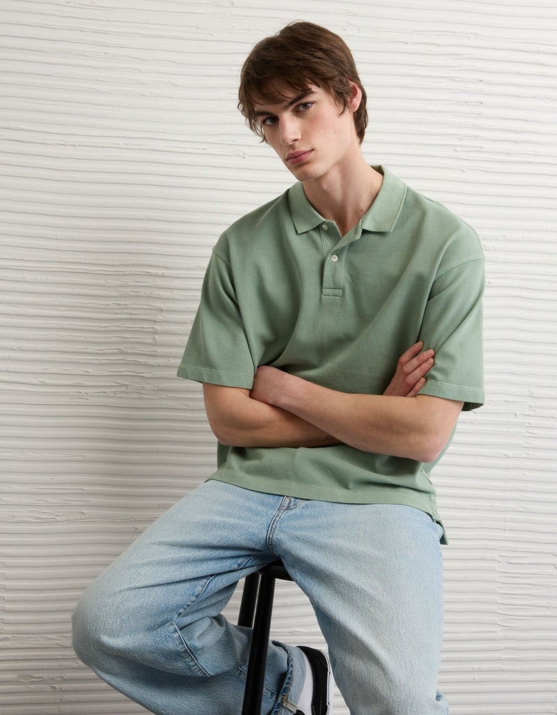 American Eagle AE Boxy Polo Shirt - Image 1