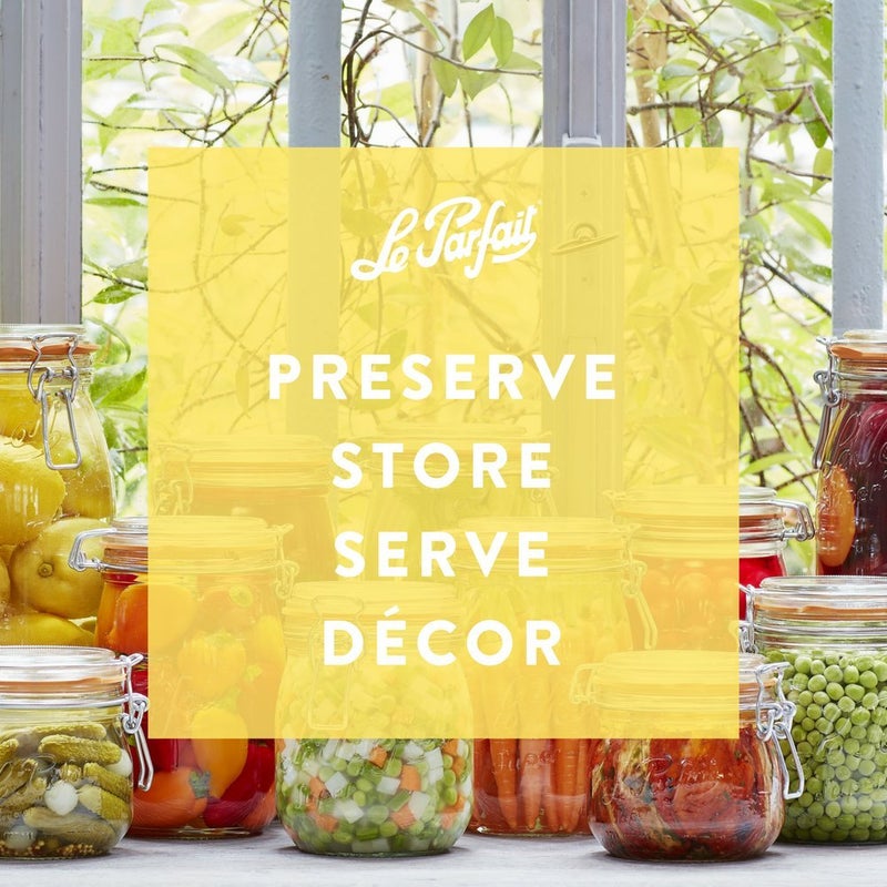 Le Parfait Super Jar, Canning Jars, 1L French Glass Canning Jar w/Round Body, Glass Jars With Airtight Lid, Canning Jars Wide Mouth, Glass Jar With Lid, Clear Jars, Clear Glass Jars (32oz/Quart, 4 pk) - Image 4