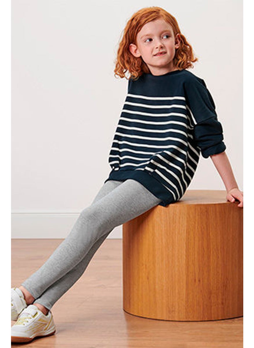 Tchibo Kids Girl 2 Piece Plain Pull On Leggings, Blue  - Image 1