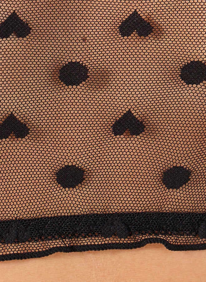 Styli Styli Patterned Mesh Bra and Boyshort Briefs Set  - Image 4
