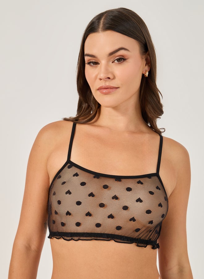 Styli Styli Patterned Mesh Bra and Boyshort Briefs Set  - Image 2