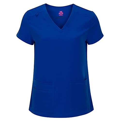 Natural Uniforms طقم قميص بفتحة على شكل حرف V وسروال كارجو للنساء من ناتشورال يونيفورمز (أزرق ملكي حقيقي، متوسط) - Image 2