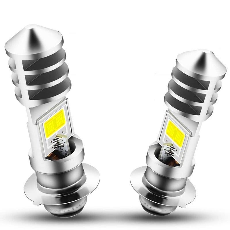 لمبة LED ACDC 948V P15D 1800LM فائقة السطوع لمصابيح رأس الدراجة النارية H6M ATV 4xCOB شريحة HiLo بديل لدراجة ياماها ATV YFM350 450 400 660 700 رابتور 2 عبوة فضية