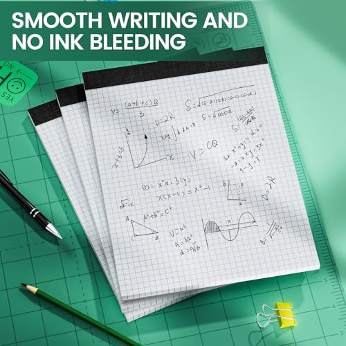 Ciphyfee Graph Paper 8.5 X 11, 3 Pack, 4x4 Quad Ruled, Grid Paper Pad 8-1/2" X 11.75", Grid Pad 8.5 X 11.75, Engineering Notebook, Easy Tears Off, White 70 Gsm Graft Paper - Image 4
