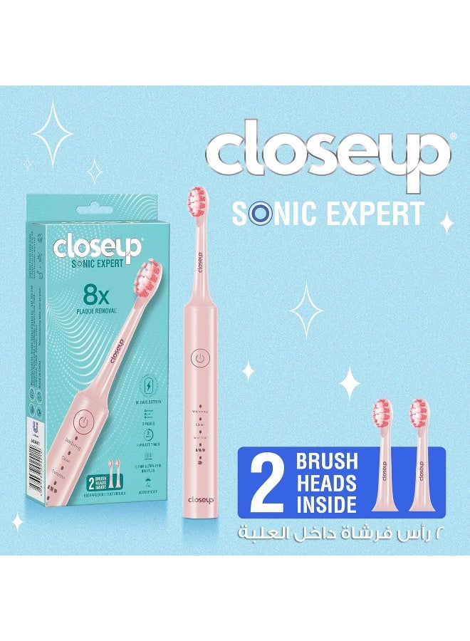 Closeup Sonic Expert Pink Rechargeable Toothbrush - Image 3