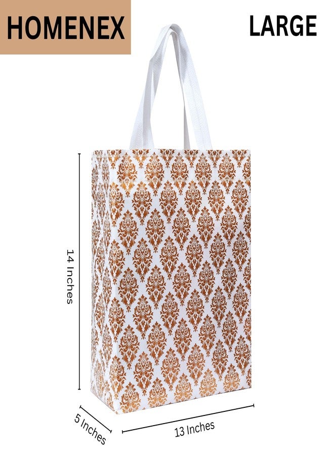 HOMENEX Plastic, Canvas Whiteprint Return Gift Bags for Wedding, Shagun, Festival, Birthday and Other Occasions (Whiteprint Bag), 20 Count - Image 2