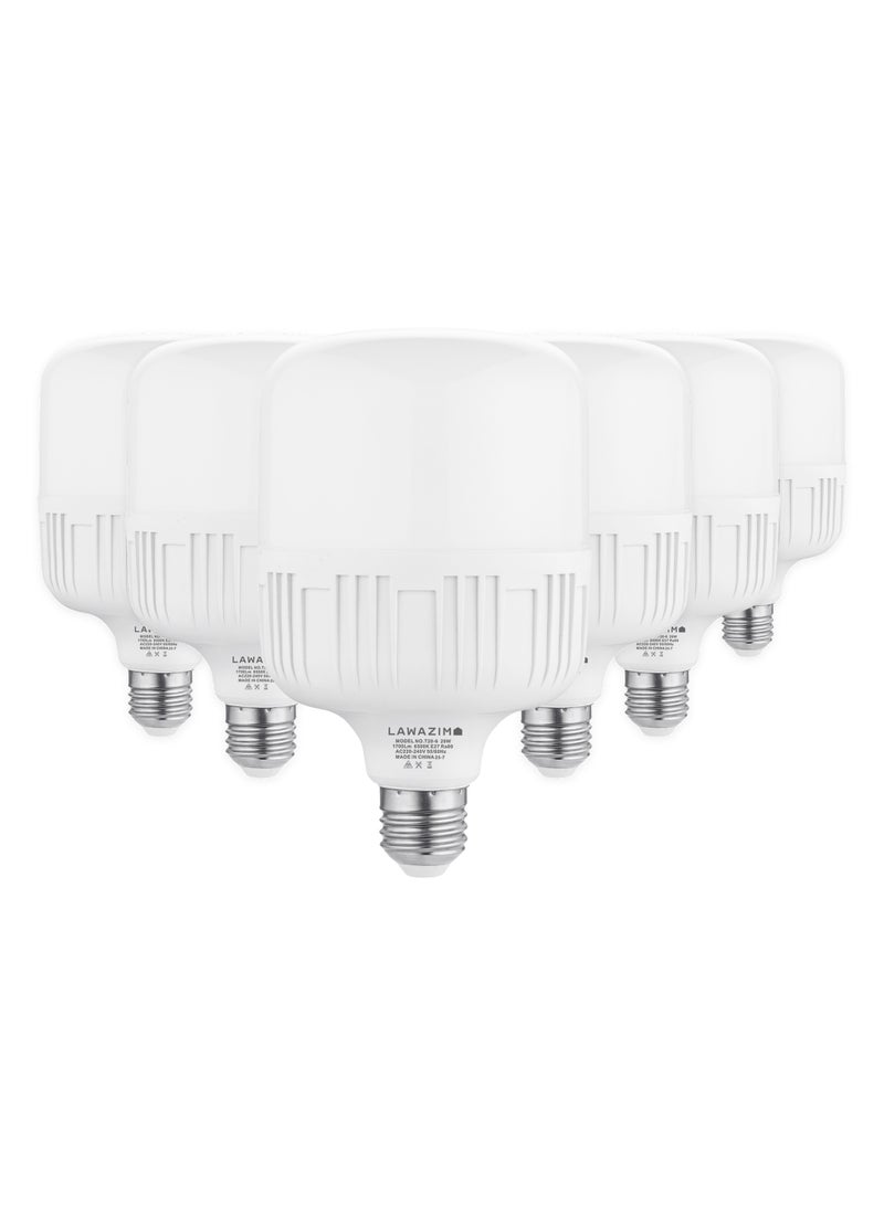 LAWAZIM 20W LED Bulb T100 E27 - 6 Pack 6500K Daylight - Jumbo Non-Dimmable Energy Saving 120W Equivalent T-Shape Bulb with 1700 Lumens and a Lifespan of 20,000 Hours - for Home and Commercial Use - Image 1