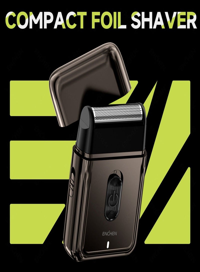 ENCHEN Foil Shaver for Men – Compact Electric Razor with Pop-Up Trimmer, Type-C Charging, Low Noise Motor, Travel-Friendly Design - Image 4