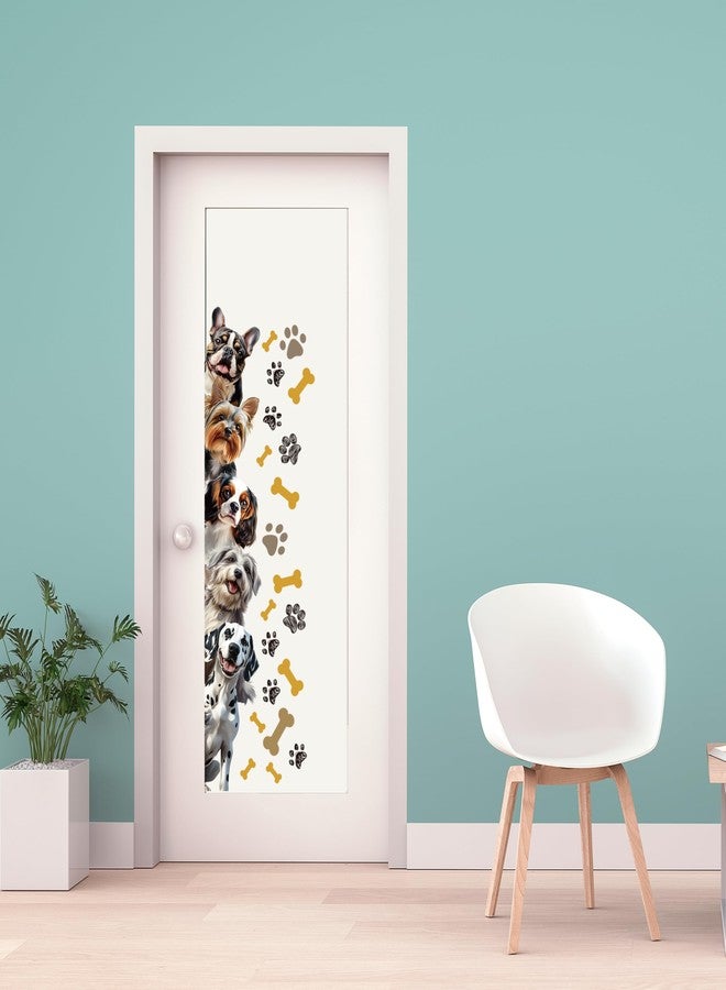 SUPERDANT Realistic Puppy Wall Stickers Bones and Paw Prints Wall Decals Cute Dog Sitting Room Adhesive Sticker DIY Vinyl Art Decor for Kids Room Kindergarten Nursery Bedroom Playroom 90x30CM - Image 4