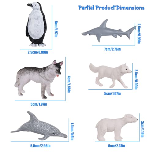 JOKFEICE Small Polar Animals Figurines 26pcs Realistic Penguin Polar Bear Seal Winter Animals for Early Educational Birthday Cupcake Topper Gift for Kids - Image 5