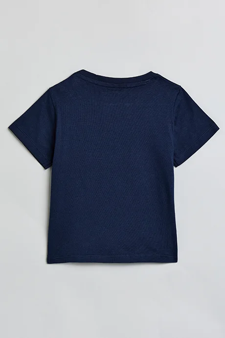 R&B Graphic Print T-Shirt with Crew Neck and Short Sleeves