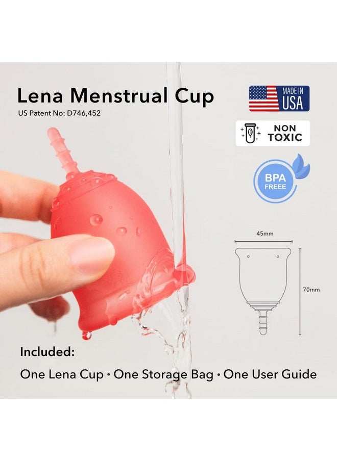 Lena - Menstrual Cup Reusable, Soft Silicone, Light & Heavy Flow, Beginner Use Ideal Alternative To Tampons, Pads, Period Underwear Period Solution Super Capacity Turquoise - Image 1