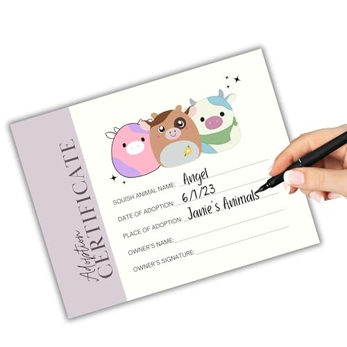 Lashicorn Stuffed Animal Squish Mellow Adoption Certificates | 50 pk 8.5x11” Paper Award Carrier Box Gift Card Care Kit for Kids Dragon Adoption Day - Image 3