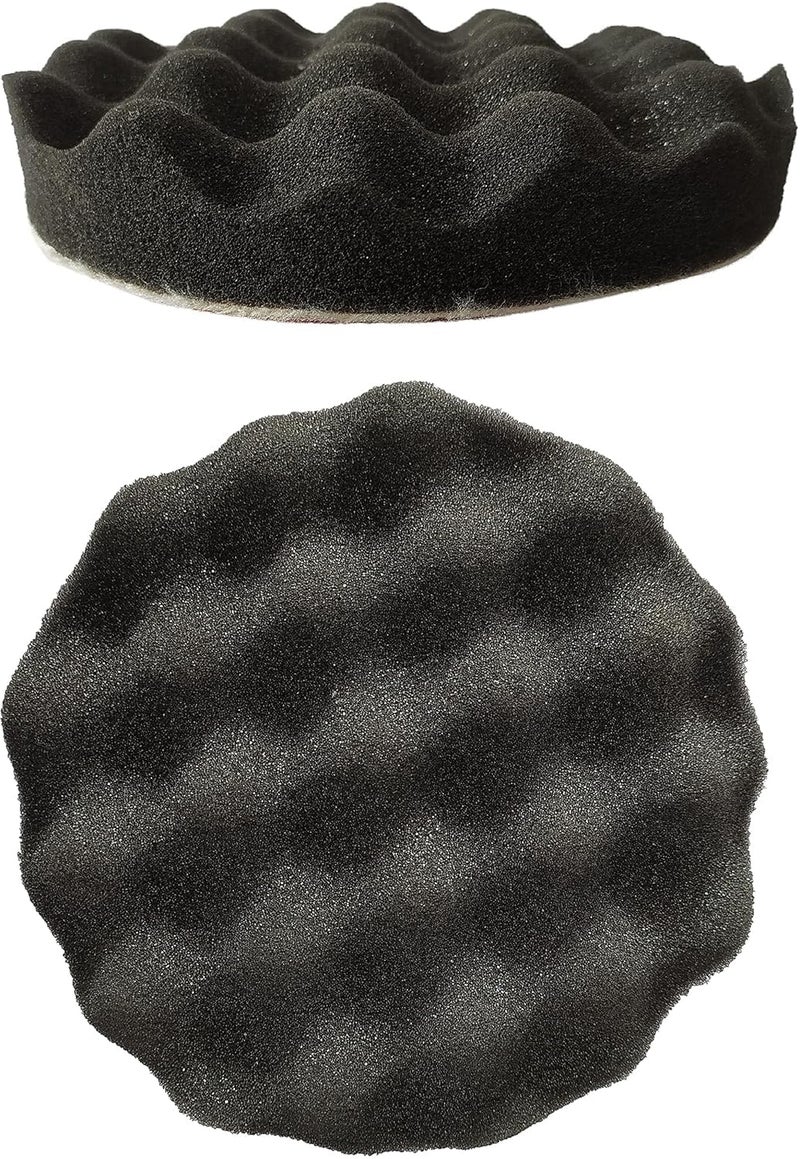 Inditrust New Car Clean Polishing WAVE Foam (Sponge) Buffing Waxing Pad 7inch for fitting to 7inch Backing pad Metal Polisher (2 pcs) - Image 2