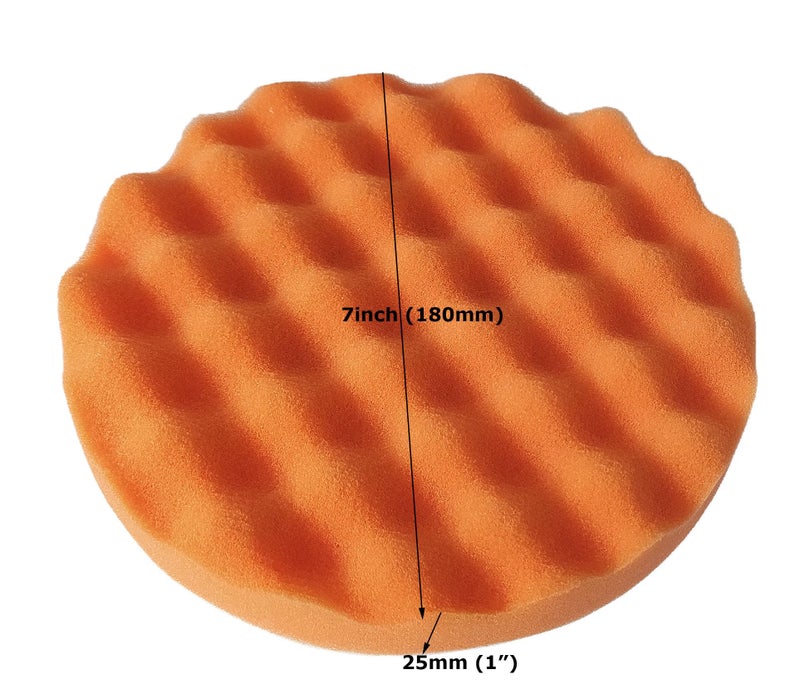 Inditrust New Car Clean Polishing WAVE Foam (Sponge) Buffing Waxing Pad 7inch for fitting to 7inch Backing pad Metal Polisher (2 pcs) - Image 5