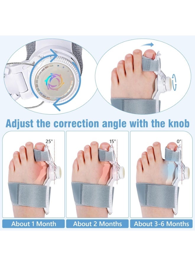 Relex Bunion Corrector for Women & Men, Adjustable Knob Toe, Straightener Designed for Orthopedic Bunions Correction, and Non-Slip Big Toe Separators. Suitable for Left/Right Feet Bunion Relief, Grey - Image 2
