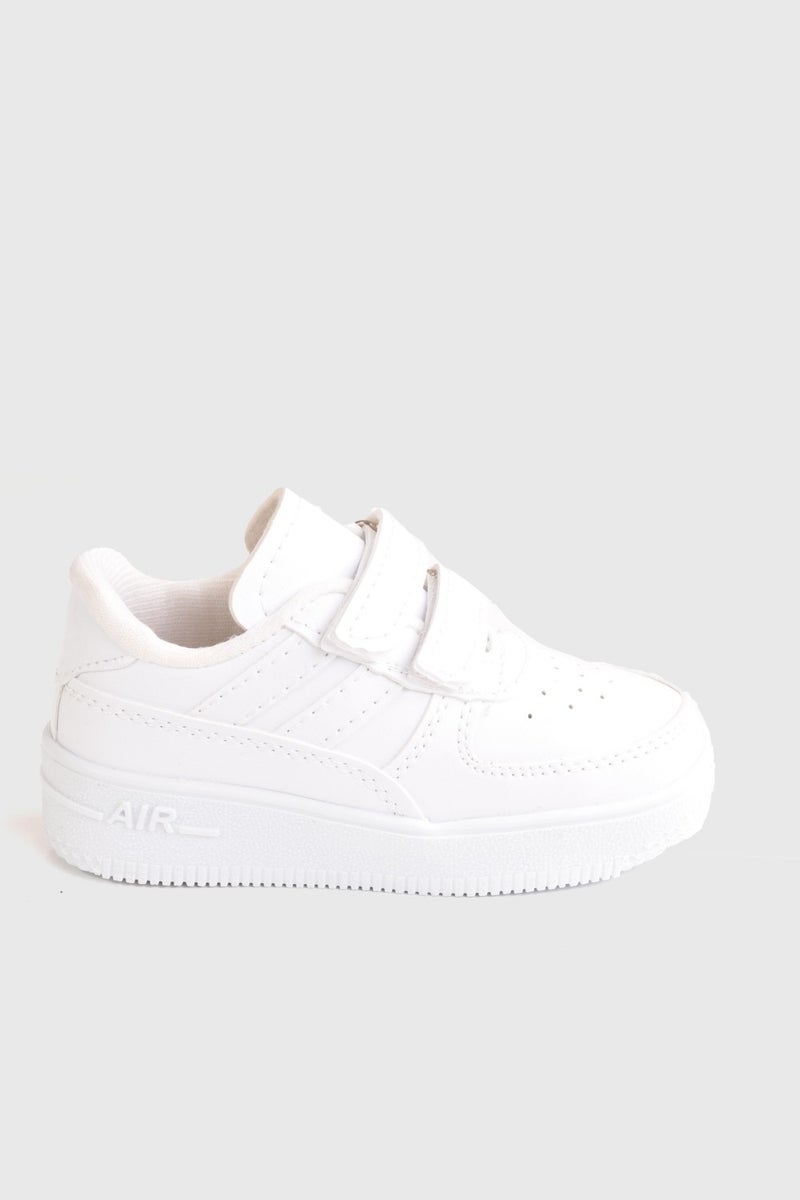 ModaOnn Casual Unisex Kids Striped White Sneaker Velcro Lightweight Comfortable Sports Shoes  - Image 3