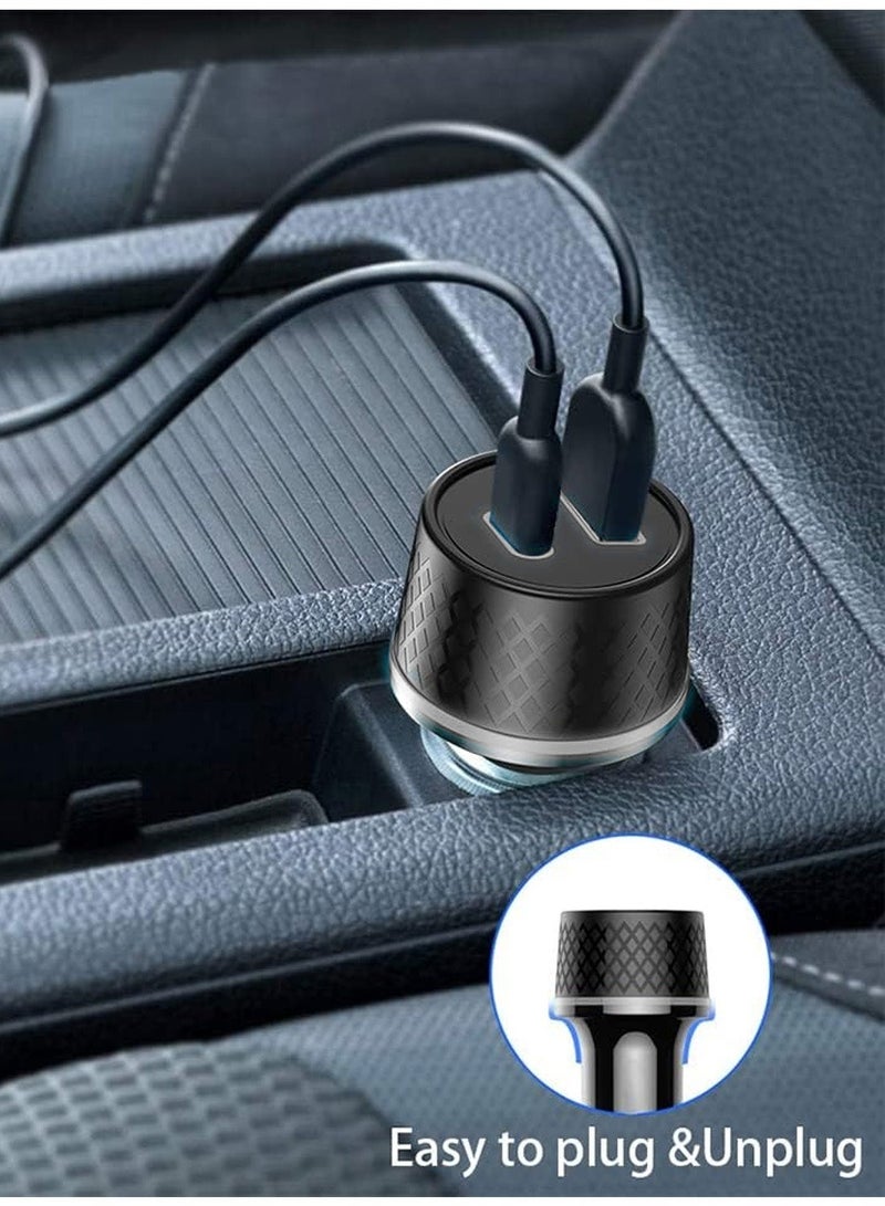 تيكو شاحن سيارة تيكو TK-01 فائق السرعة 120 واط بمنفذين USB C + USB A - أسود - Image 4