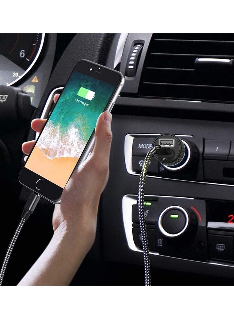 تيكو شاحن سيارة تيكو TK-01 فائق السرعة 120 واط بمنفذين USB C + USB A - أسود - Image 2