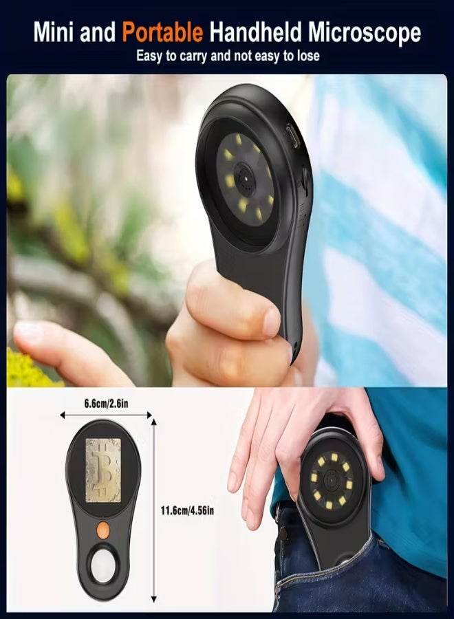 INSKAM 500X Portable Handheld Digital Microscope – 2MP Camera, 2-Inch IPS Screen, Dual Battery & USB Power, Photo & Video Capture, PC Compatible – For Scientific Research, Electronics, Jewelry, and Maintenance - Black - Image 5