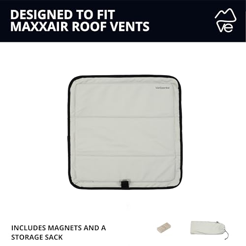 VanEssential Magnetic Insulated Roof Vent Sun Cover for MaxxAir Fan, Fantastic Fan 16.5" x 16.5" (COOL GRAY) - Image 5