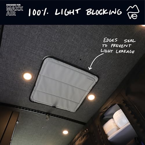 VanEssential Magnetic Insulated Roof Vent Sun Cover for MaxxAir Fan, Fantastic Fan 16.5" x 16.5" (COOL GRAY) - Image 4