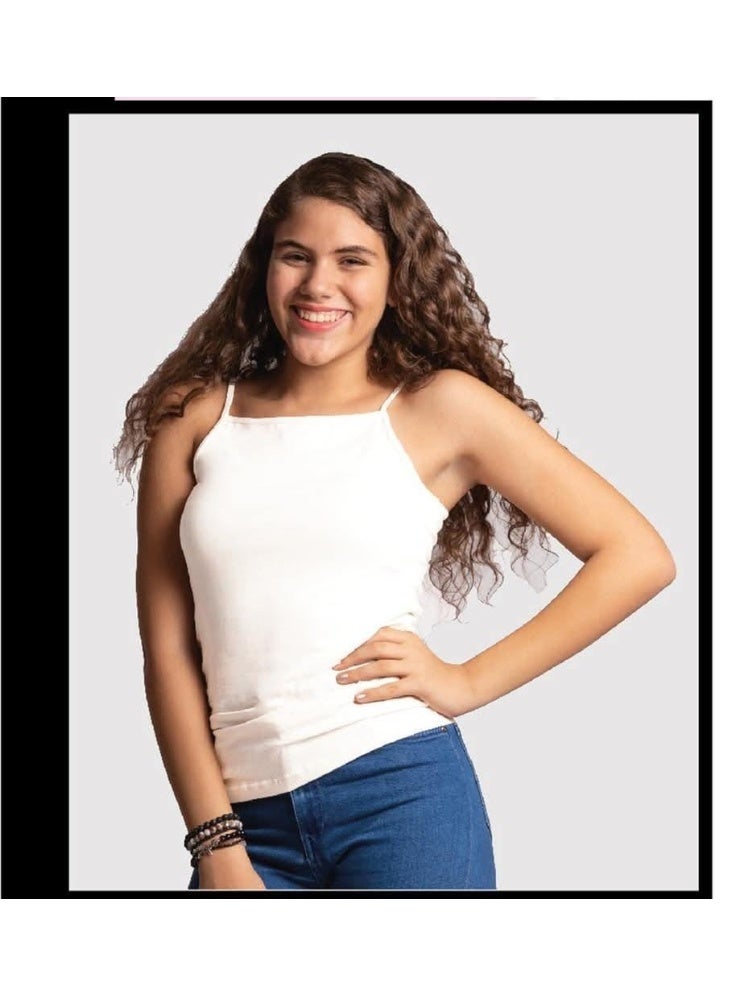 COMODO 2 pieces Girls' Thin Strap Camisole Top-  from Comodo  ( black& white ) - Image 3