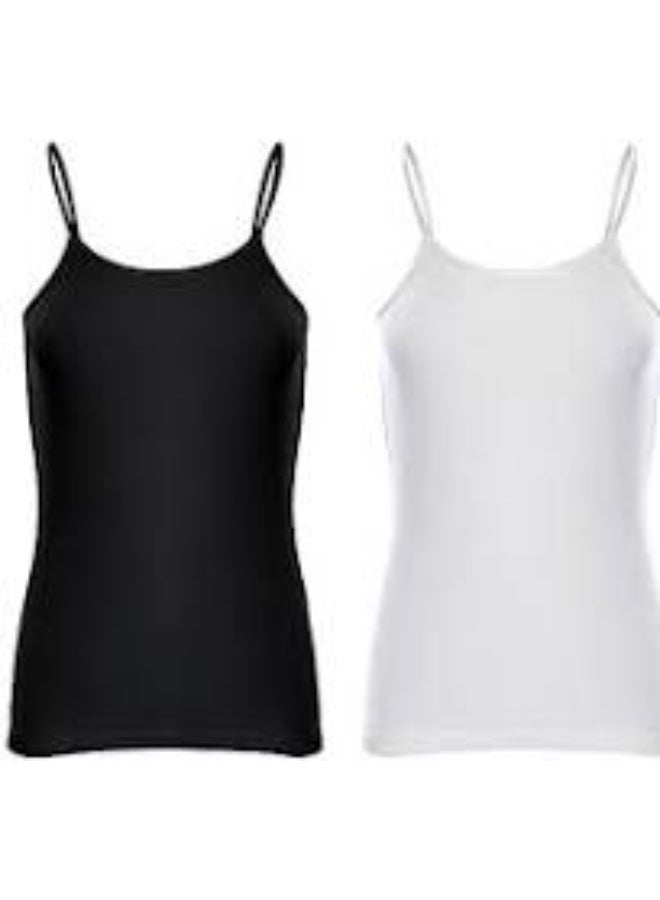 COMODO 2 pieces Girls' Thin Strap Camisole Top-  from Comodo  ( black& white ) - Image 1