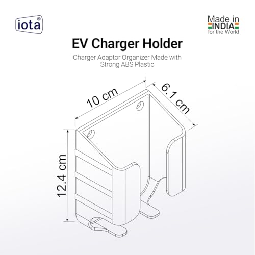iota EV Charger Holder for Tata Punch EV, Tata Nexon EV, Tata Tiago EV, Tata Tigor EV, Tata Curvv EV | Heavy-Duty ABS Plastic Charger Adaptor Organizer | Damage Protection | Made for TATA EV Chargers - Image 2