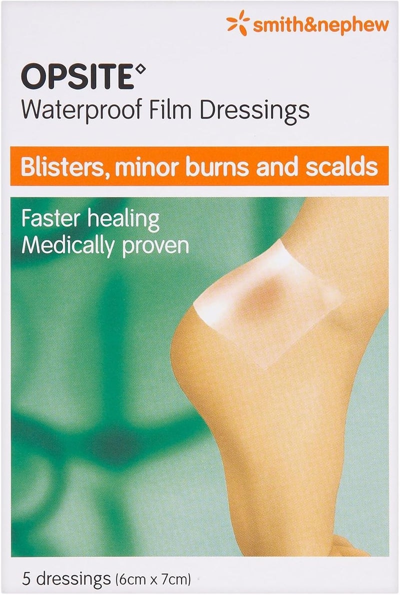Opsite Waterproof Film Dressings 5 Dressings 6cm x 7cm