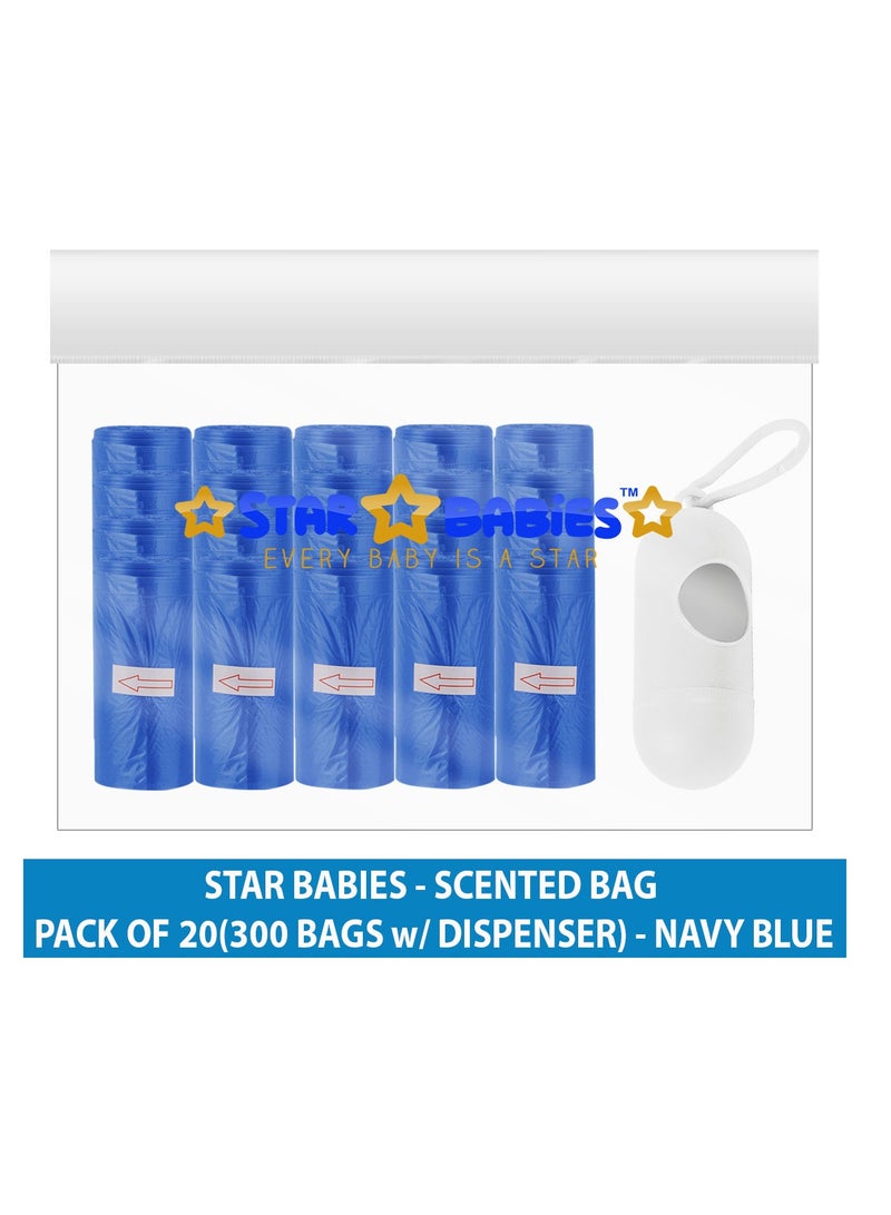 STAR BABiES Star Babies Scented Bag-Pack of 20/225bags with Dispenser - Navy Blue  - Image 2