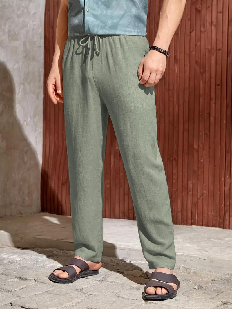 JVX Men Trouser || Lilen Trouser for Men || Lilen Pant (TROUSER-07) (in, Numeric, 30, Olive) - Image 3