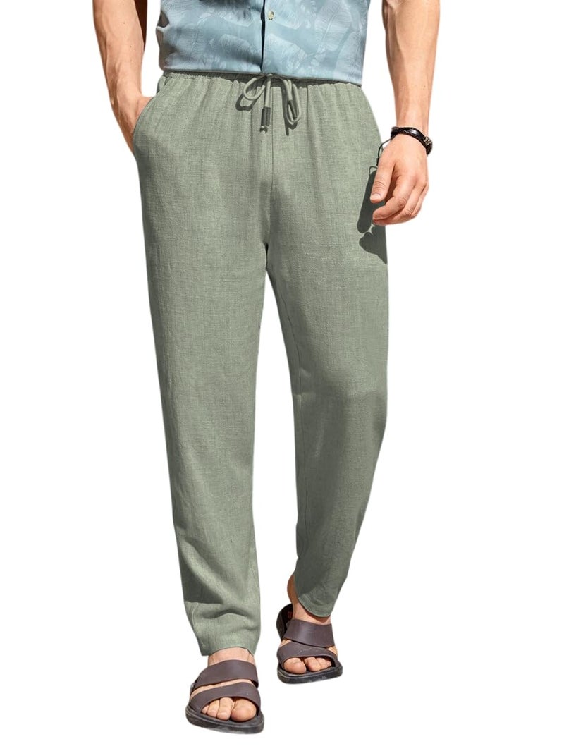JVX Men Trouser || Lilen Trouser for Men || Lilen Pant (TROUSER-07) (in, Numeric, 30, Olive) - Image 4