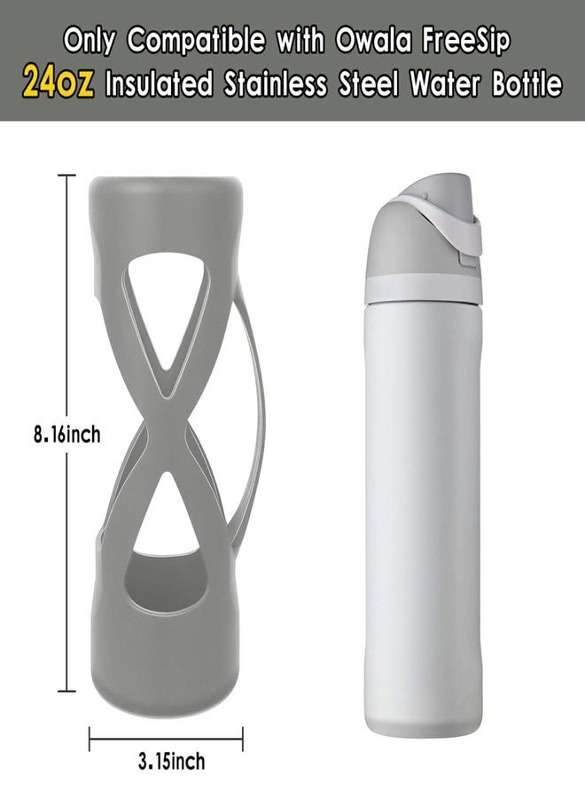 BKBY Silicone Boot with Handle Compatible with Owala 24 oz, Full Protective Anti Scratch & Reduce Dent Sleeve Cover, All-Round Wrap Protector Compatible with FreeSip Water Bottles - Image 2
