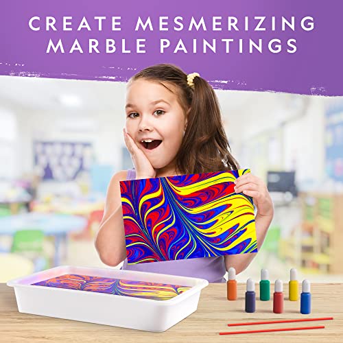 Blue Marble National Geographic Marbling Art Kit - Create 12 Sheets of Marble Art with Paints & Water, Crafts for Kids, Amazon Exclusive - Image 2