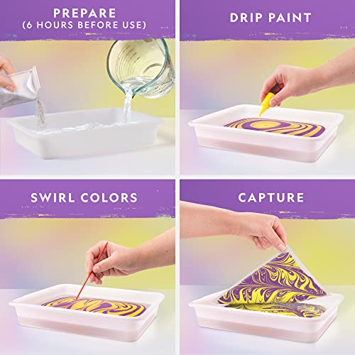Blue Marble National Geographic Marbling Art Kit - Create 12 Sheets of Marble Art with Paints & Water, Crafts for Kids, Amazon Exclusive - Image 3