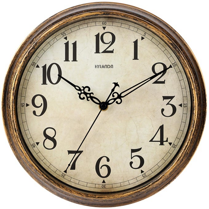 WALL CLOCK 12 INCH VINTAGE BATTERY OPERATED RETRO SILENT NON TICKING DECORATIVE LIVING ROOM HOME KITCHEN SCHOOL OFFICE
